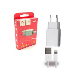 ADAPTADOR DE CARREGADOR DENMEN DC01L 2.4A COM CABO LIGHTNING BRANCO ADAPTADOR DE CARREGADOR DENMEN DC01L 2.4A COM CABO LIGHTNING BRANCO